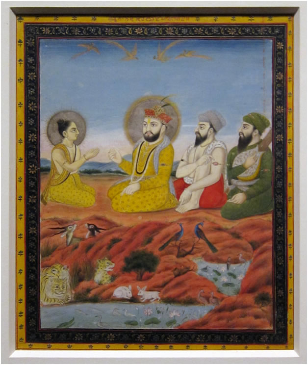 Guru NANAK  (center)  meeting with PRALADH